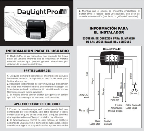 Sistema Luz Dia Daylightpro 12v / Musicarro