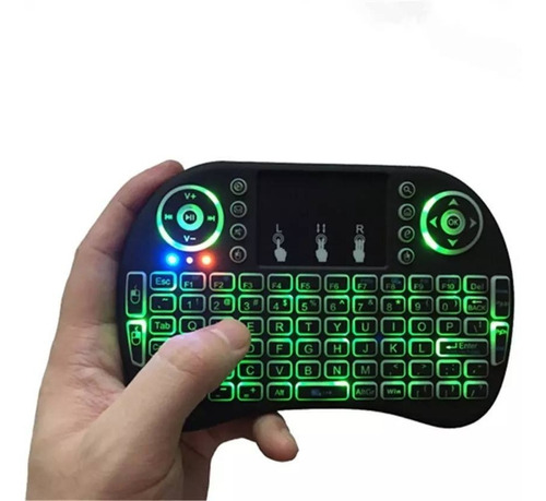 Mini Teclado Iluminado Rgb Inalambrico Pc Smart Tv Box