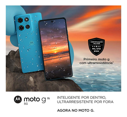 Smartphone Motorola gris de piel vegana Moto G75 5g 256gb
