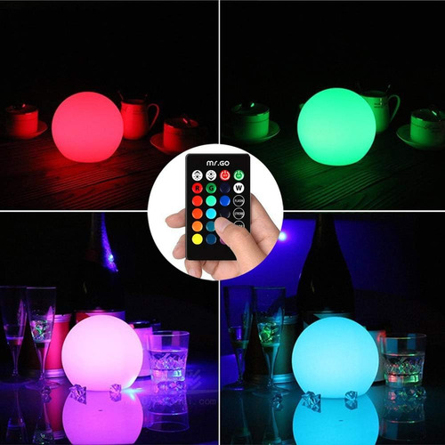Luz De Esfera Led Cambio De Color Rgb De 6 Pulgadas Con...