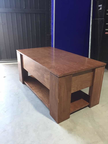 Mesa De Centro De Madera, Cubierta Elevable,cajon Oculto