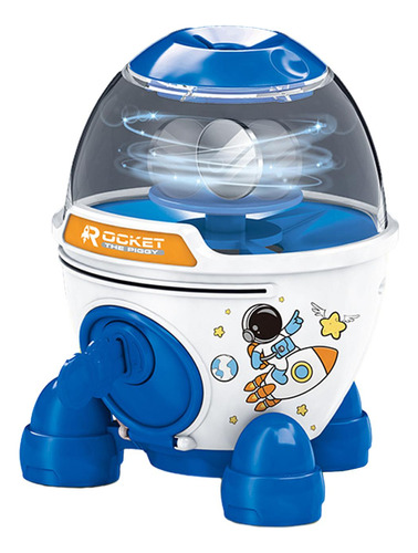 Hucha Rocket Ship Con Llave, Desarrollo Temprano, Azul