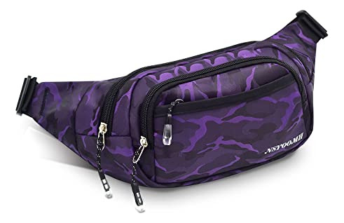 Bolso Cintura Mujer Grande, 5 Bolsillos Cremallera,