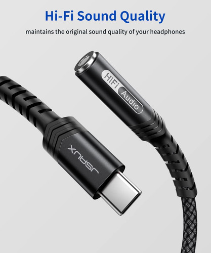 Cables Adaptadores Jaux, Usb-c Macho A 3.5mm Hembra, Neg...