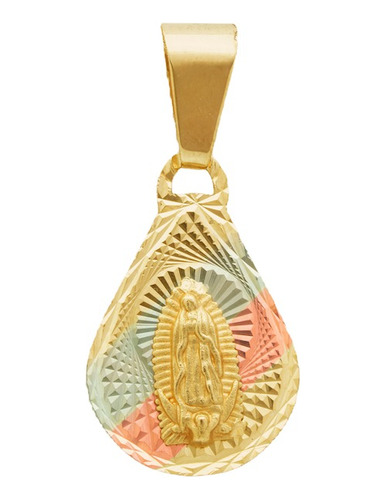 Medalla 3 Oros Virgen De Guadalupe En Oro De 10 Kilates. 