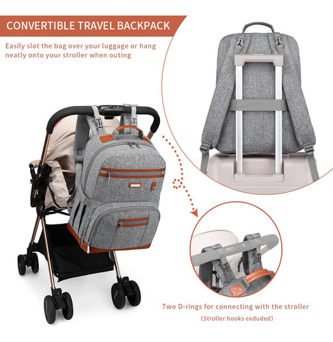 Mochila Pañales Bebé Gran Capacidad Bolsillos Aislados Multi