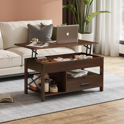 Mesa Auxiliar Elevable 99 Cm Con Compartimento Oculto Espres