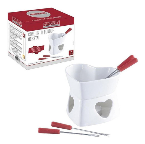 Kit Conjunto Para Fondue 7 Peças Cerâmica Chocolate Carnes