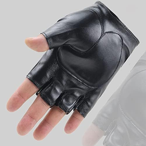 Guantes De Cuero Perforado Para Conducir Sin Dedos - Ljczka