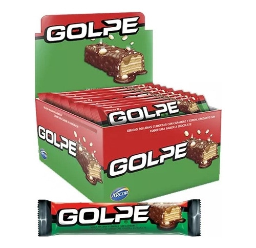 Caja Chocolate Golpe Display 30 Unidades 27g