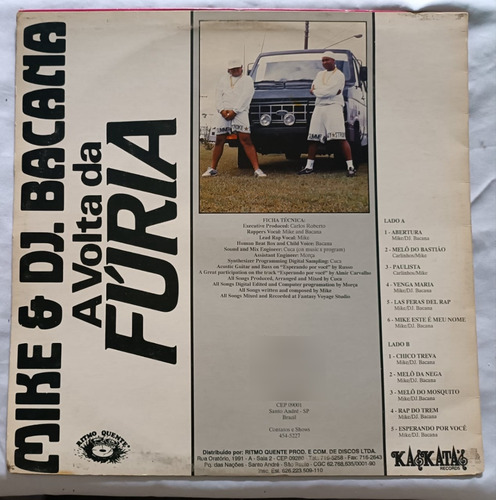 Lp Mike (271) & Dj Bacana A Volta Da Fúria Vg+ Disco Vinil (Usado)
