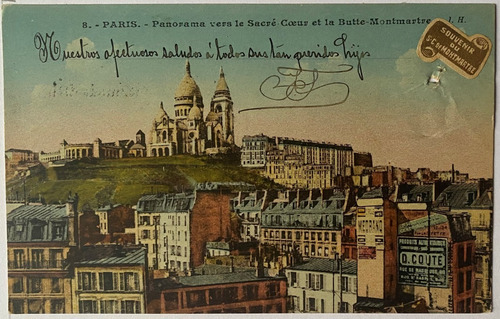 Antigua Postal, Panorama, Año 1923, París, Francia, 4p036