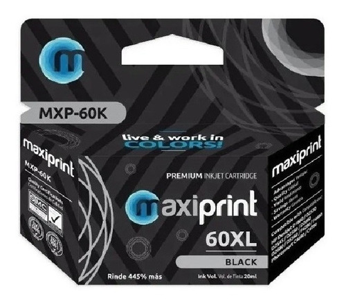 Cartucho Hp 60 Xl Negro Compatible Maxiprint D1660 2680 4280