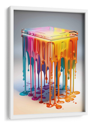Cuadro Enmarcado Blanco Derríteme En Colores - I 30x40