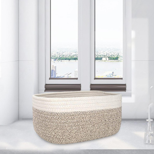 Cesta De Cuerda De Algodón Para Debajo Del 30cmx21cmx14cm