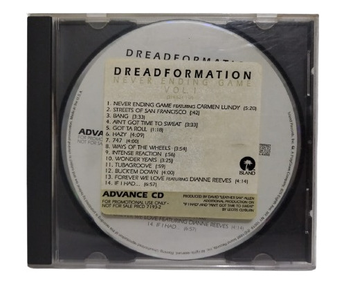 Dreadformation  Never Ending Game, Cd. Made In Usa