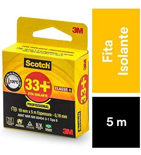 Fita Isolante 3m Scotch 33+ 5m X 19 Hb004162127