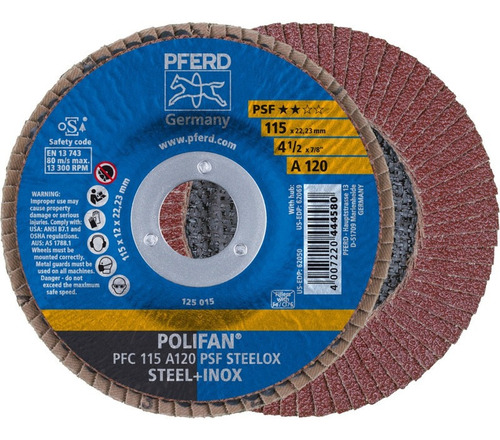 Disco Abrasivo De Desbaste Pferd 4 1/2 A120 Psf Steelox