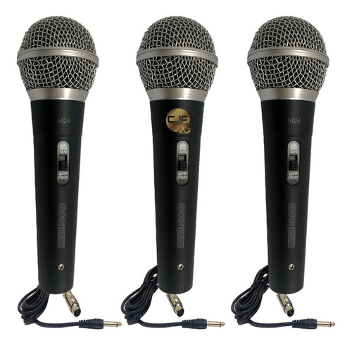 3 Microfono Karaoke Voces C Cable Mano Dinamico Moon M24 Cjf