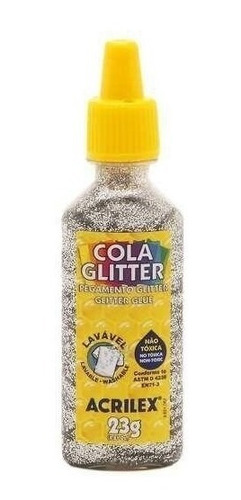 Cola Glitter 23g Prata Acrilex Novo