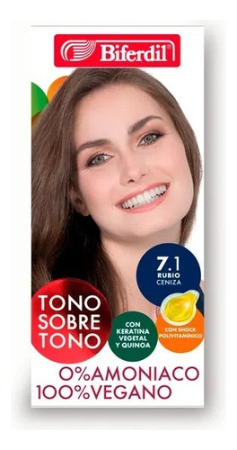 Kit Tintura semipermanente Biferdil  Tono sobre Tono BIFERDIL KIT TONO SOBRE TONO tono 7.1 para cabello