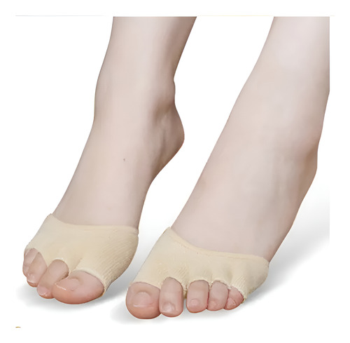 2 Calcetin Media Dedos Pie Frontal Invisible Antideslizante