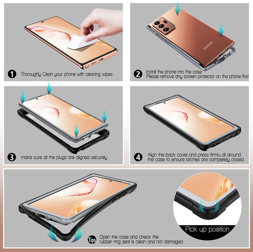 Temdan For Samsung Galaxy Note 20 Ultra Case, Built-in Scree