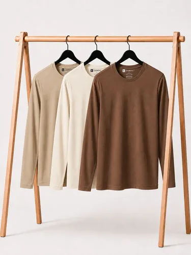 Kit 3 Camiseta Manga Longa Masculina Slim Algodão 30.1 Zaroc