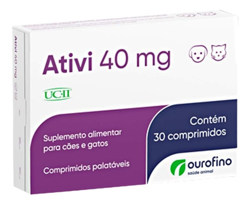 Ativi 40mg Ourofino Ucii Regenerador Articular 30 Comprimido