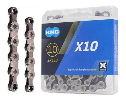 Corrente Kmc X10.93 10v 116l Cromado/cinza Com Power Link