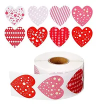Comprar 500 Pegatinas Divertidas En Rollo Con Forma De Corazón, Colo