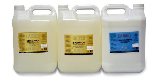 Kit 2 Shampoo 5 Lt + 1 Condicionador Lia Gold 5 Lt
