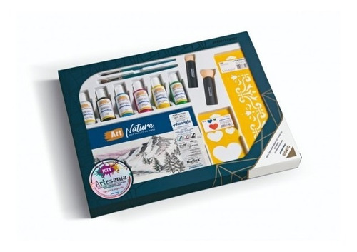 Kit Artesania Dibujo +6acrilicos +block +2stencil +2pinceles