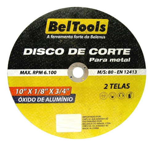 Kit C/ 5 Disco Corte Metais 12x1/8x3/4 Beltools