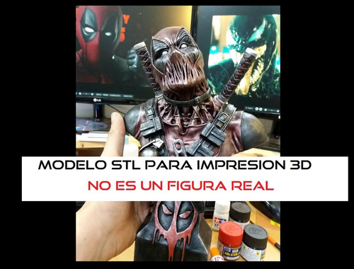 Deadpool Zombie Busto Archivo Stl Para Impresión 3d