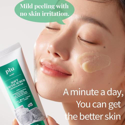 Esfoliante facial suave com mel e açúcar, esfoliante facial