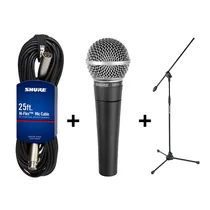Comprar Microfono Shure Sm58 + Cable Shure C25j + Pie Samson Bl3