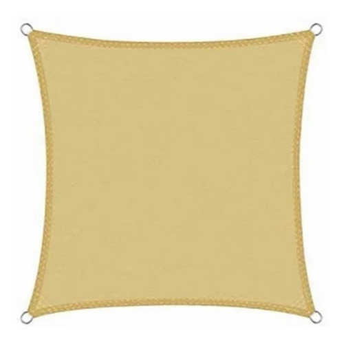 Imagen 2 de 3 de Toldo Vela 98% Sombra Malla Premium Cuadrado 4x4 Beige