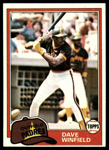 1981 Topps Baseball 370 Dave Winfield San Diego Padres Tarje