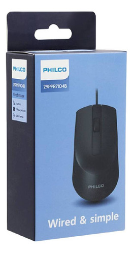 Mouse Alámbrico Philco Spk7104 Negro