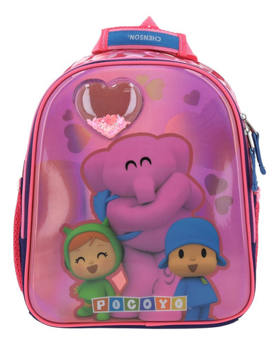 Mochila Pocoyo 3 Personajes Corazon Rosa Py66095 Kinder Ruz