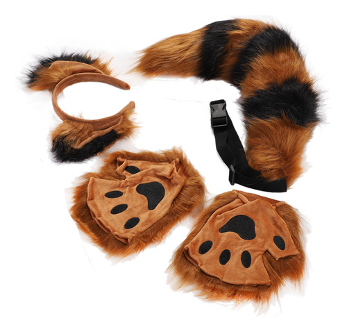 Kit De 3 Diademas Con Forma De Orejas Peludas Y Set De Cospl