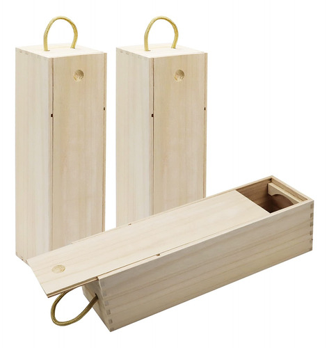 Caja De Madera Para Vino, Chris.w, Paquete De 3 Botellas De