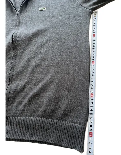 Sweater Lacoste Gris Con Cierre Usado Buzo (Usado)