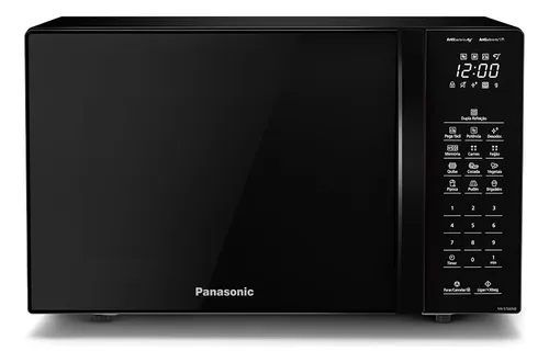 Microondas Panasonic Dupla Refeição 34L Black Glass – NN-ST66NBRU 220v