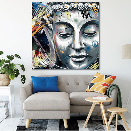 Cuadro Canvas Buda Color En Lienzo No Sintetico Listo Para Colgar Calidad De Galeria Opción De Enmarcado