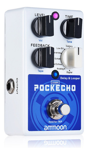 Ammoon Pedal De Efecto Guitarra Pockecho Delay & Looper 8 De