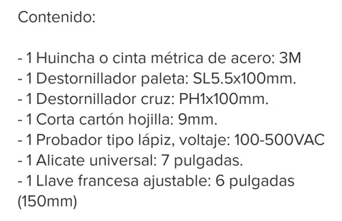 Set Juego De Herramientas 7 Piezas Total Thkthp90076