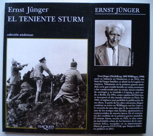 Jünger Ernst / El Teniente Sturm / Tusquets 2014 Impecable