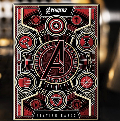 Cartas Marvel Avengers Rojo Ironman Red Luxury Cards Naipes